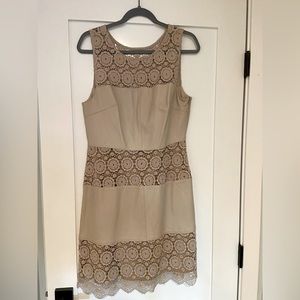 Bailey 44 Tan faux leather sheath dress in perfect condition never worn!